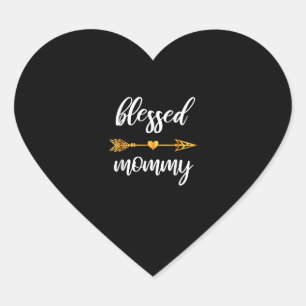 Blessed Mommy Shirt Mom Women Family Matching Than Heart Sticker