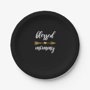 Blessed Mommy Shirt Mom Women Family Matching Than Paper Plate