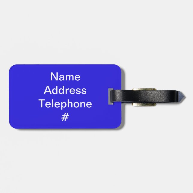 Blessed Mother Blue Luggage Tag (Back Horizontal)