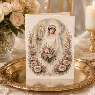 Blessed Mother Catholic Bridal Wedding Thank You Card