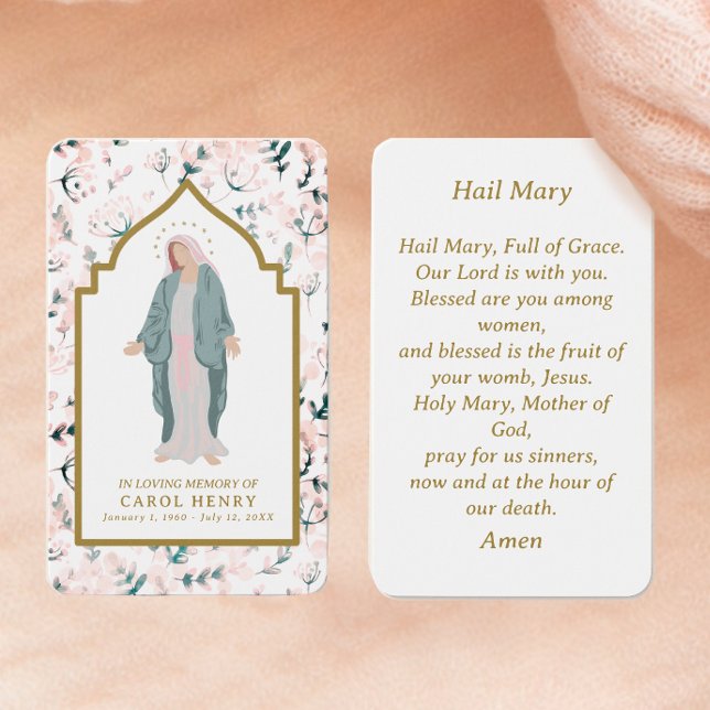 Blessed Mother Catholic In Memory Prayer Card (Creator Uploaded)
