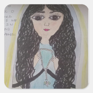 Blessed Mother full of Prayers Square Sticker