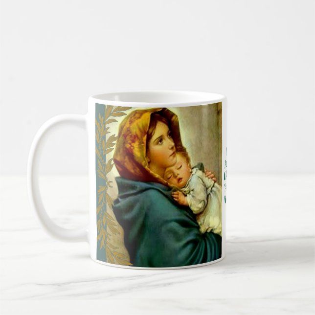 Blessed Mother holding the Child Jesus Bough Coffee Mug (Left)