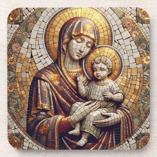 Blessed Mother Mary and Baby Jesus | Religoius Coaster (Front)