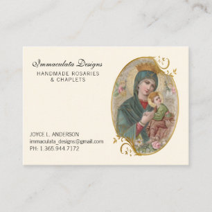Blessed Mother Mary Jesus Religious Business Card