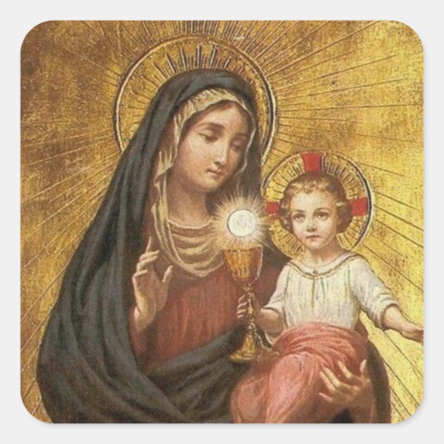 Blessed Mother Square Sticker (Front)