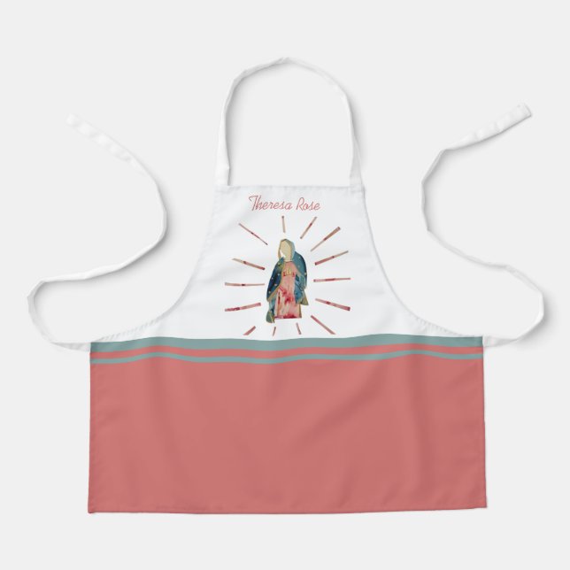 Blessed Mother Virgin Mary Catholic Kids Girls Apron (Front)