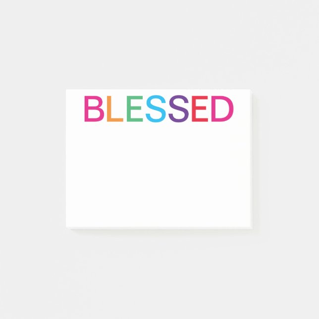 Blessed Multi Coloured Post-it Notes (Front)