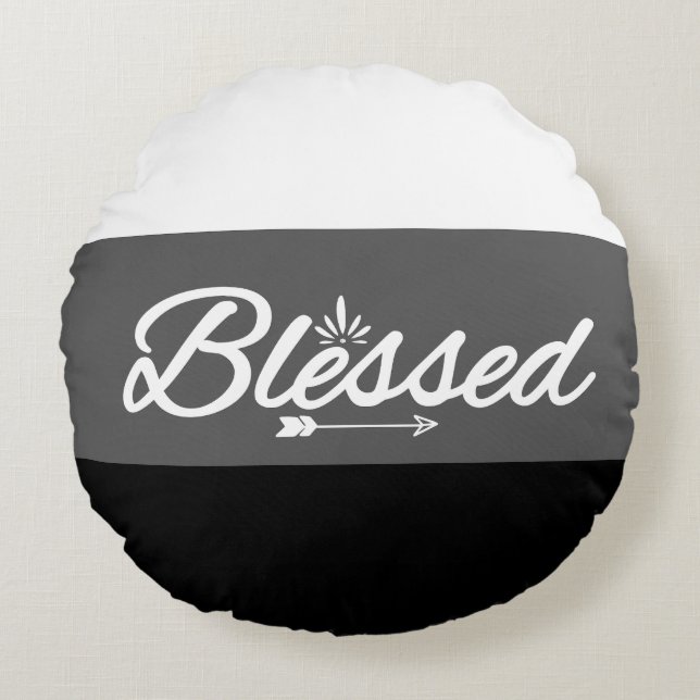 Blessed Multicolor Round Pillow (Front)