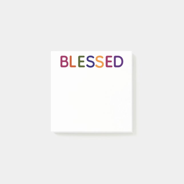 Blessed Multicolored 3 x 3 Post-it Notes (Front)