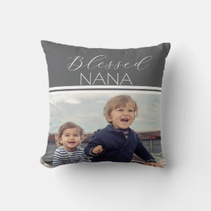 Blessed Nana photo gift  Throw Pillow