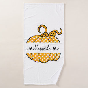 Blessed Nana Pumpkin Art Thanksgiving Halloween Bath Towel
