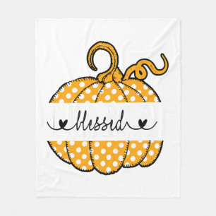 Blessed Nana Pumpkin Art Thanksgiving Halloween Fleece Blanket