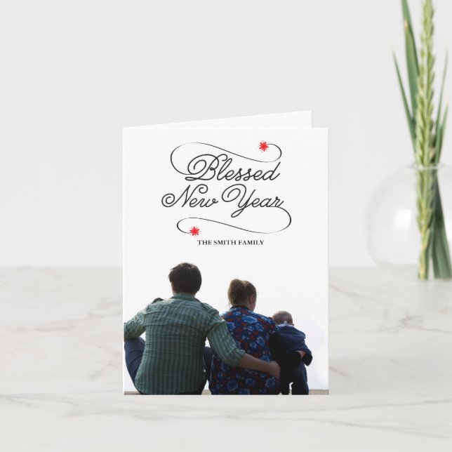 Blessed New Year Holiday Card (Front)