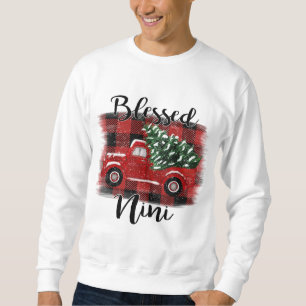 Blessed Nini Red Truck Vintage Christmas Tree Sweatshirt