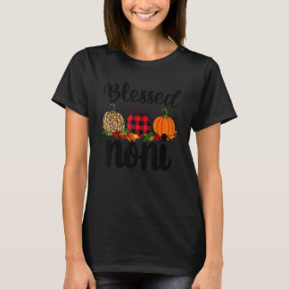 Blessed noni Pumpkin Leopard Thankful Grateful Wom T-Shirt