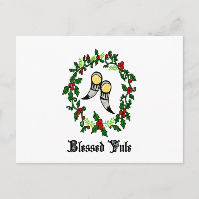Blessed Norse Yule Postcard (Front)