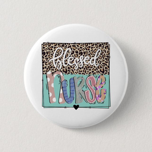 Blessed nurse   2 inch round button (Front)