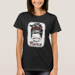 Blessed Nurse Messy Bun Women Happy Easter Mother' T-Shirt