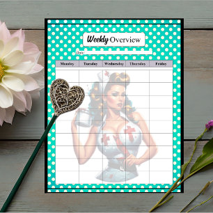 Blessed Nurse Pinup_ Weekly Overview Notepad