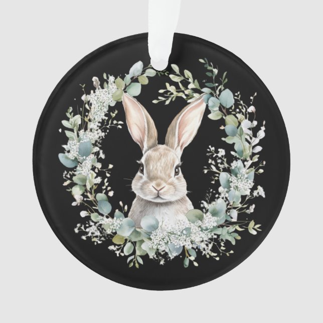 Blessed Ostara Rabbit Spring Easter Acrylic Ornament (Front)