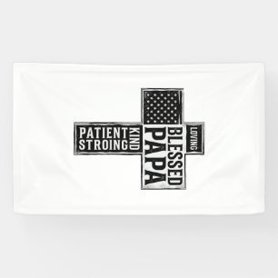 Blessed Papa Cross Christian Vintage Typography De Banner