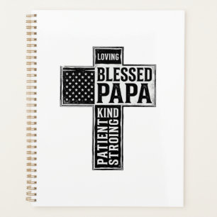 Blessed Papa Cross Christian Vintage Typography De Planner