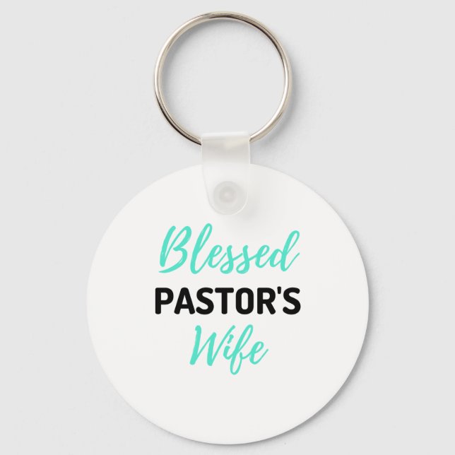 Blessed Pastor's Wife bl Keychain (Front)