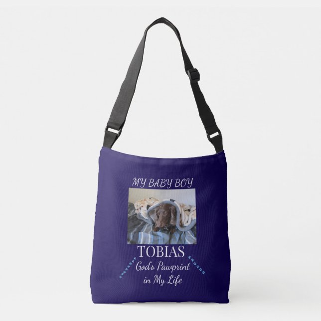 Blessed Pawprint Trail Crossbody Bag (Front)