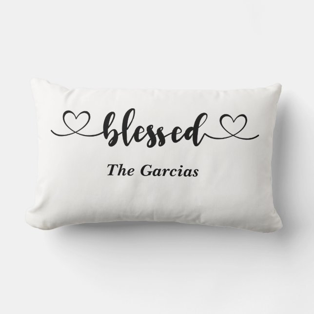 Blessed Personalized Throw Pillow (Front)