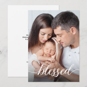 Blessed Photo Merry Christmas Religious Holiday Card