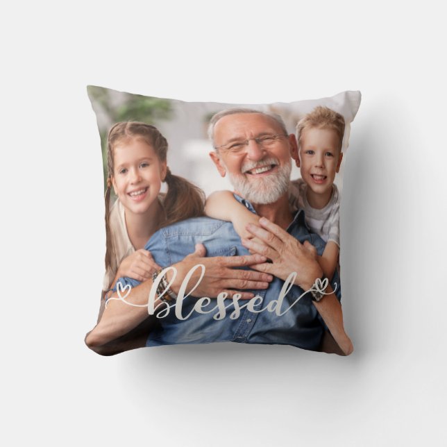 Blessed Photo Throw Pillow - Customizable (Front)