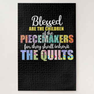 Blessed Piecemakers Children Funny Quilting Jigsaw Puzzle
