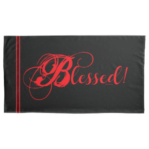 Blessed! Pillow Case Set (Black/Red)