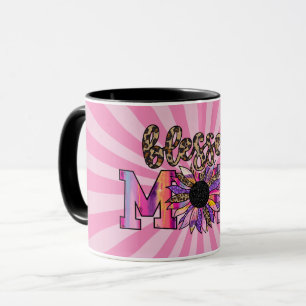 Blessed Pink Mom Floral Modern Mug