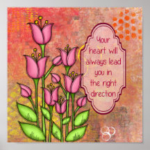 Blessed Positive Thought Doodle Flower Poster