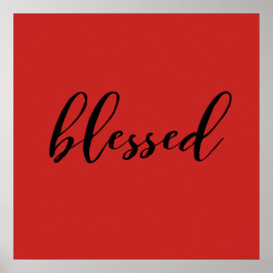 Blessed Poster in black font