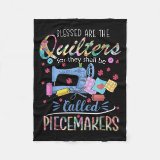 Blessed Quilters Piecemakers Quilting Sewing Gift Fleece Blanket
