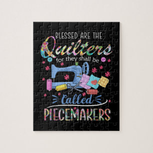 Blessed Quilters Piecemakers Quilting Sewing Gift Jigsaw Puzzle