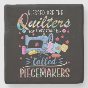 Blessed Quilters Piecemakers Quilting Sewing Gift Stone Coaster