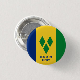 Blessed   Quote St Vincent and the Grenadines Flag 1 Inch Round Button