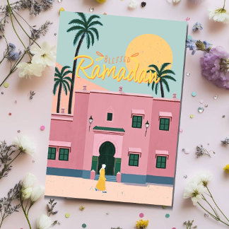 Blessed Ramadan Moroccan Mosque Greeting Card