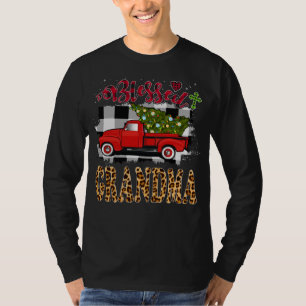 Blessed Red Truck Plaid Xmas Tree Grandma Family C T-Shirt