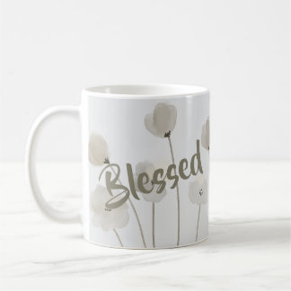 Blessed Religious Inspirational Modern Floral Coffee Mug