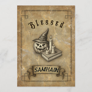 Blessed Samhain Kraft Witchcore Greeting card 