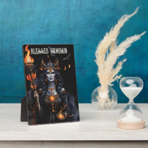 Blessed Samhain Night Pagan Hecate Goddess Plaque