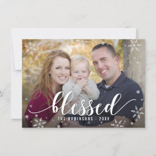 Blessed Season Holiday Photo Card Editable Color