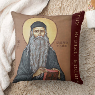 Blessed Seraphim Rose Bishop Righteous Design Throw Pillow
