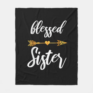 Blessed Sister Shirt Girls Women Family Thanksgivi Fleece Blanket