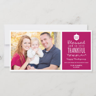 Blessed & So Very Thankful Thanksgiving Photo Card